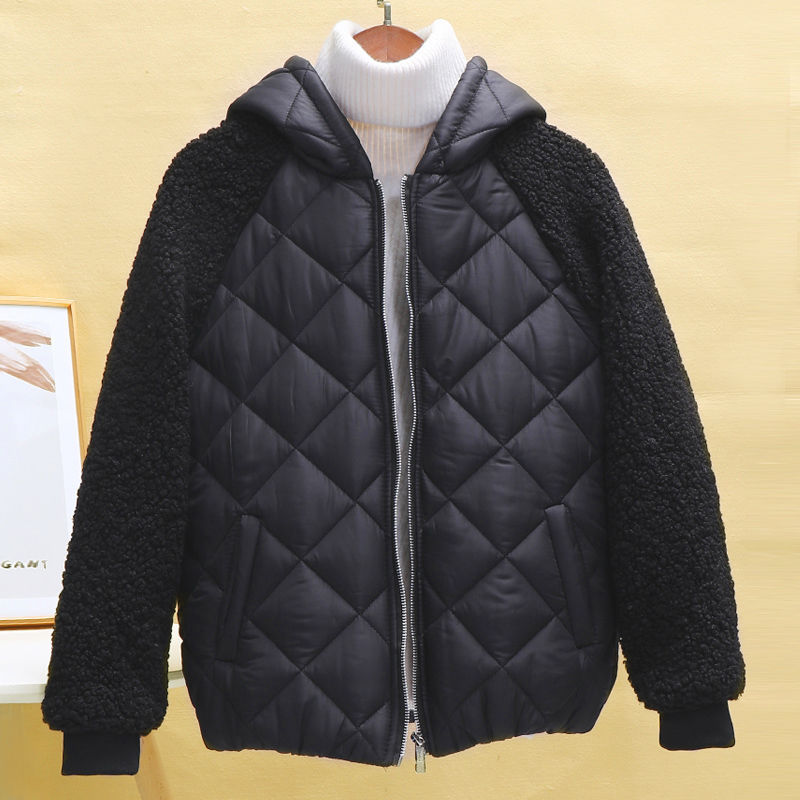 Quilted Hooded Loose Ladies Lightweight Cotton Jacket