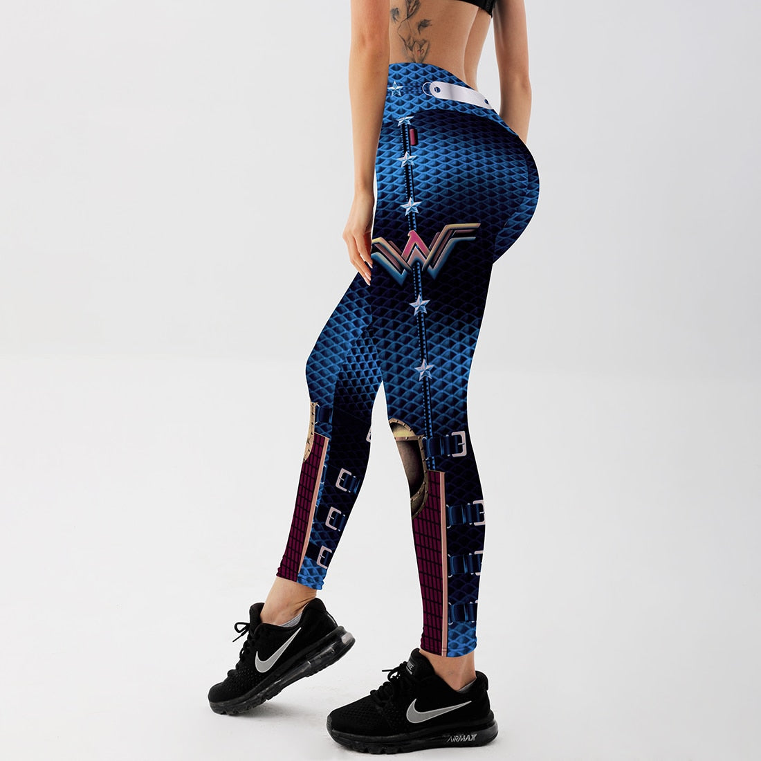 Tibetan Blue Captain Fight Push Up High Waist Workout Leggings