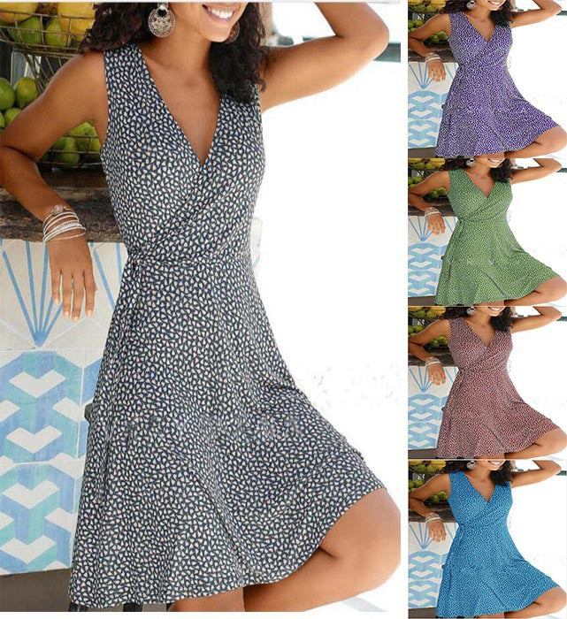 Vintage V-Neck Summer Dress