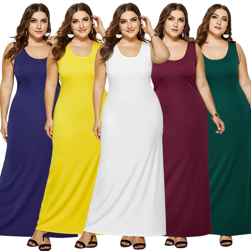 Sheath Basic Solid Maxi Dress