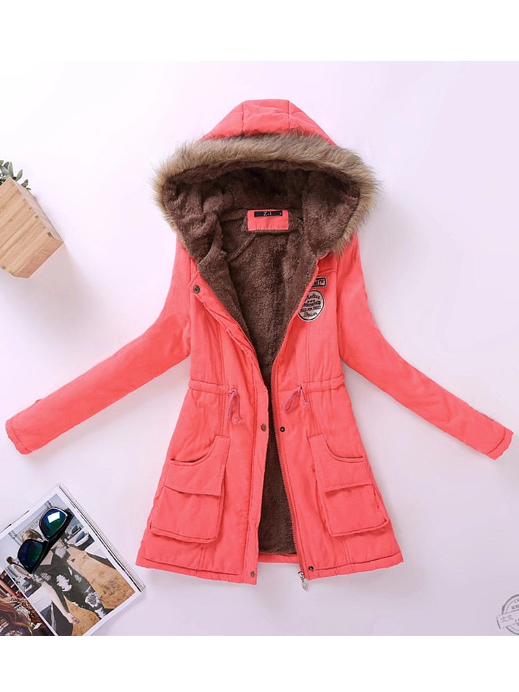 Hooded Wadded Slim Cotton Padded Jacket