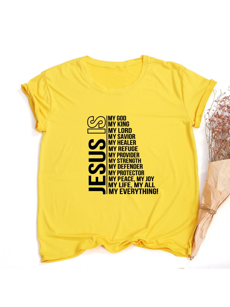 "Jesus Is My God King Everything" Women's Christian T-Shirts