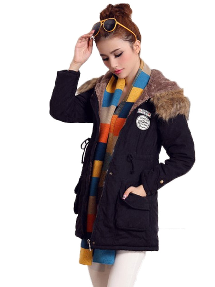 Hooded Wadded Slim Cotton Padded Jacket