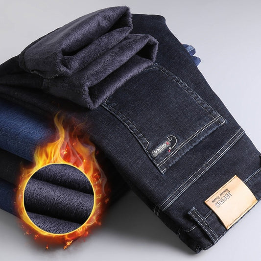 Men's Slim Fit Stretch Velvet Fleece Lined Jeans