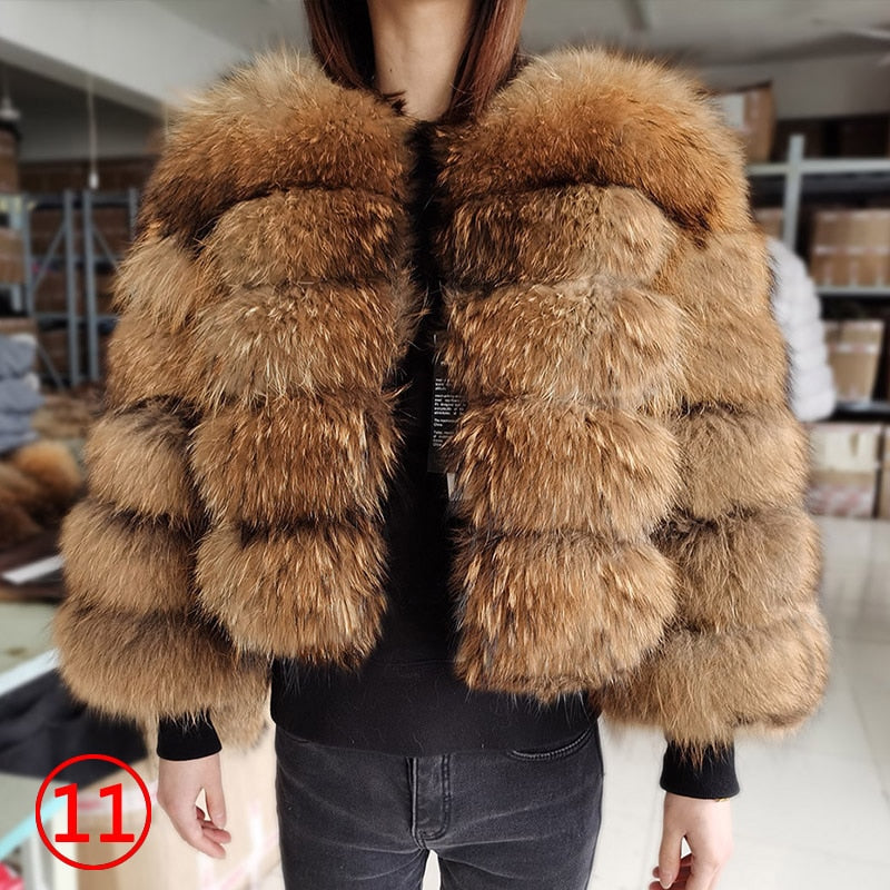 Genuine Ladies Short Real Fox Fur-Vests, Coats & Hooded Jackets