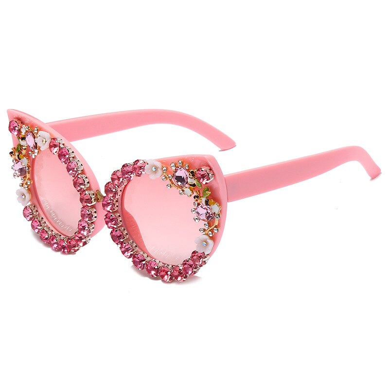 Retro Crystal Stud Cat Eye Anti-UV Sunglasses