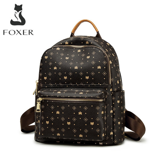 Women's PVC Printed Retro Monogram Laptop Backpack