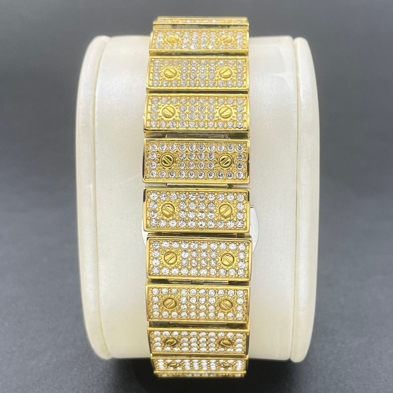 Men's Square Waterproof Diamond Luminous Watch