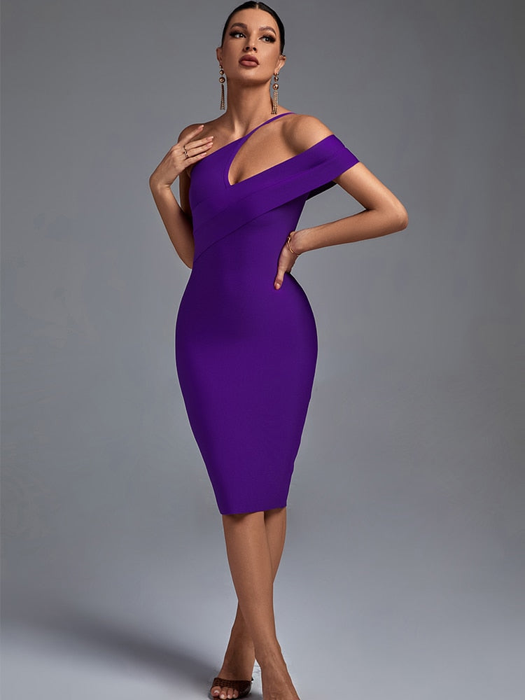 Bandage Bodycon Elegant Cut Out Evening Dress