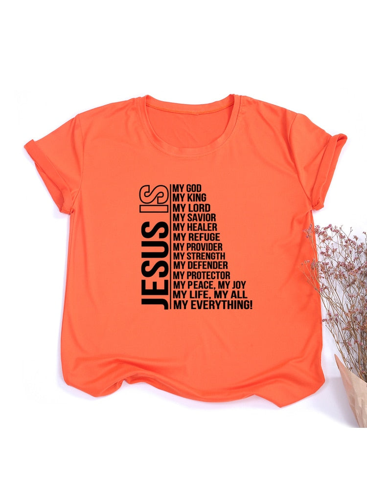 "Jesus Is My God King Everything" Women's Christian T-Shirts