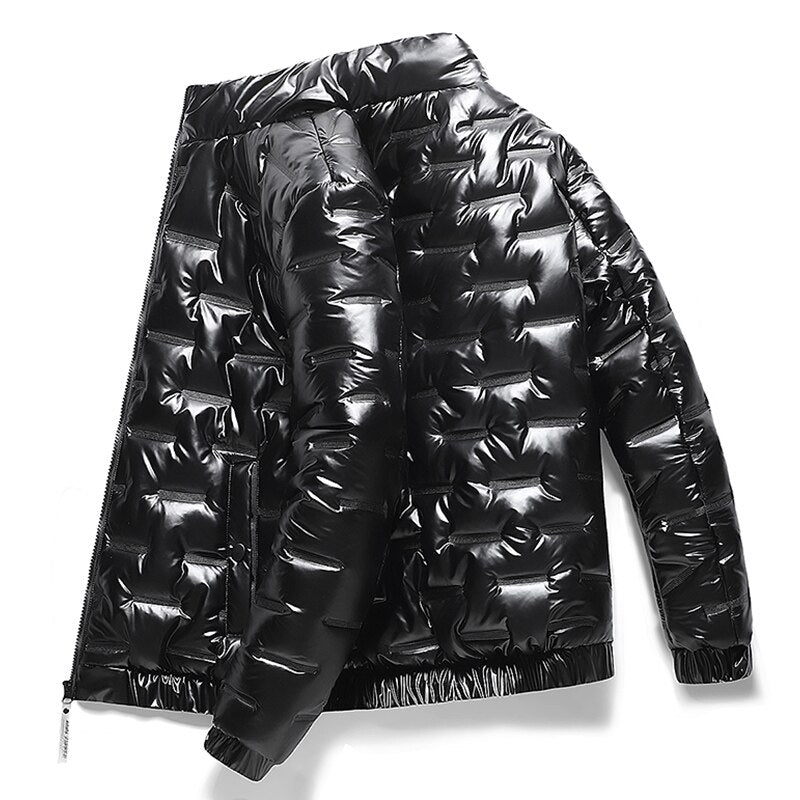 Men's Quilted Shiny Waterproof Down Jackets