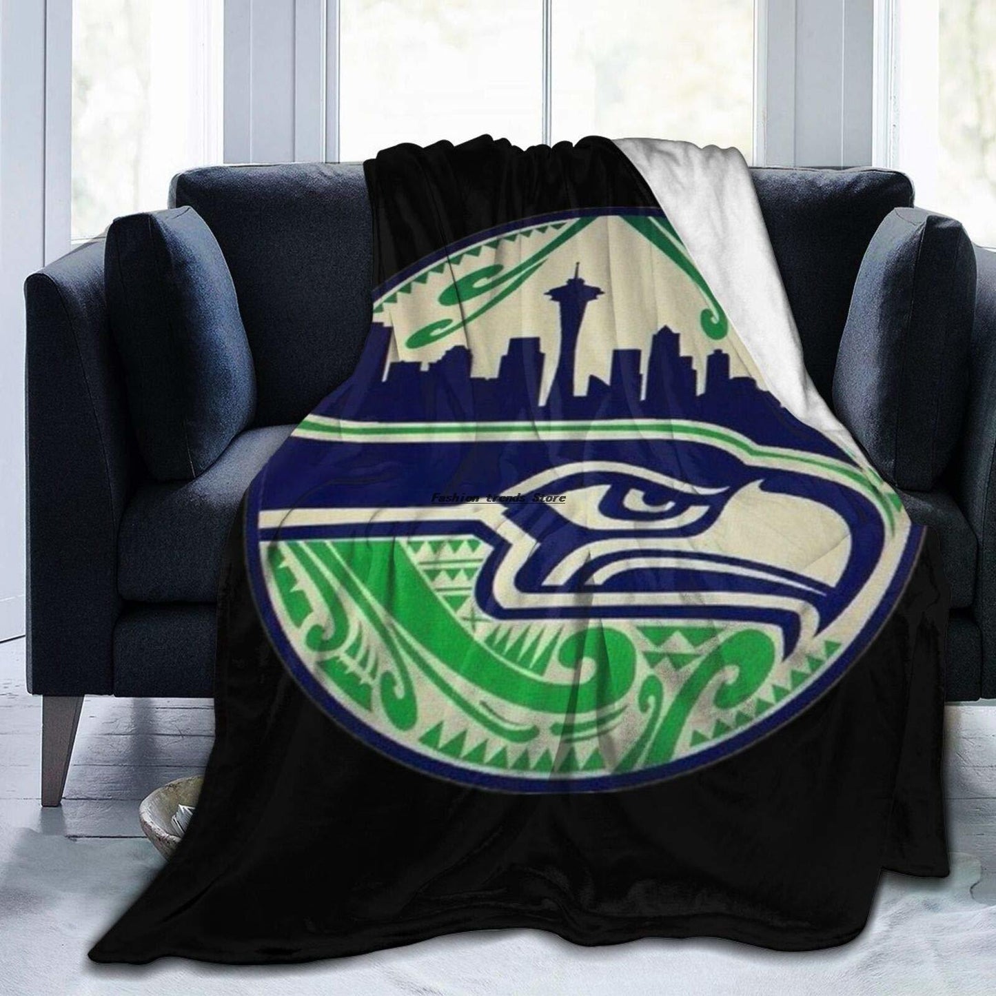 Seattle Seahawks Flannel Fleece Bed Blankets Lightweight Throw Blanket