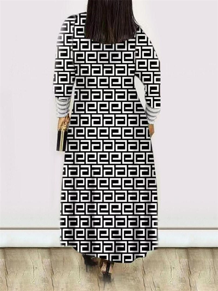 Houndstooth/Geometric Print/Camoflauge Oversize Maxi Cardigan Plus Size Sweaters to 4X