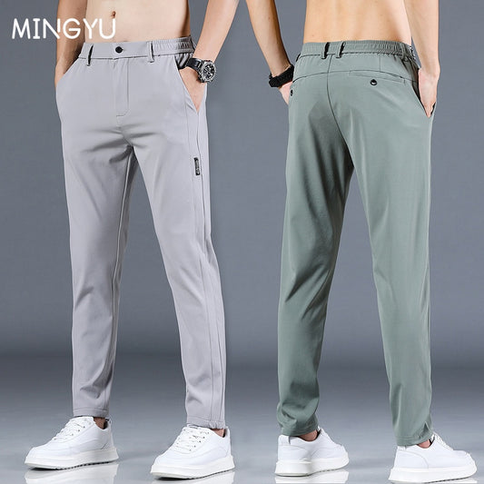 Men's Slim Fit Work Elastic Waist Pants