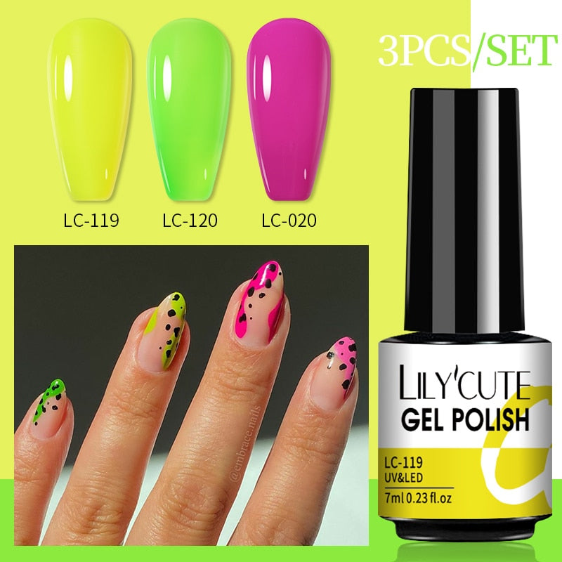 3 Piece Gel Polish Set: Winter Color Glitter Sequin Matte Effect Gel, Long Lasting Base Top Coat Nail Art Design