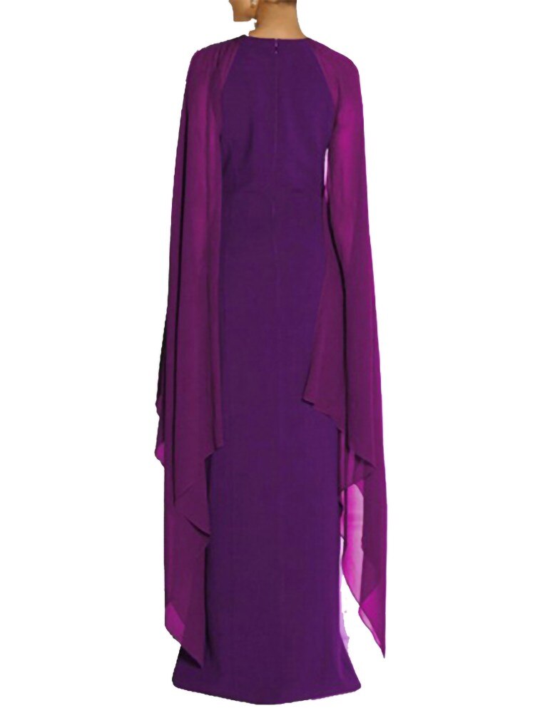 Chiffon Strapless Batwing Sleeve Loose Formal Occasion Maxi Dress