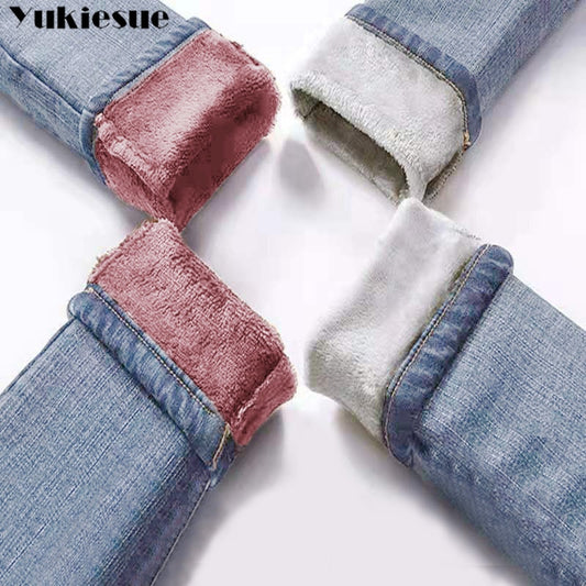 Velvet Lined Ladies Denim Jeans