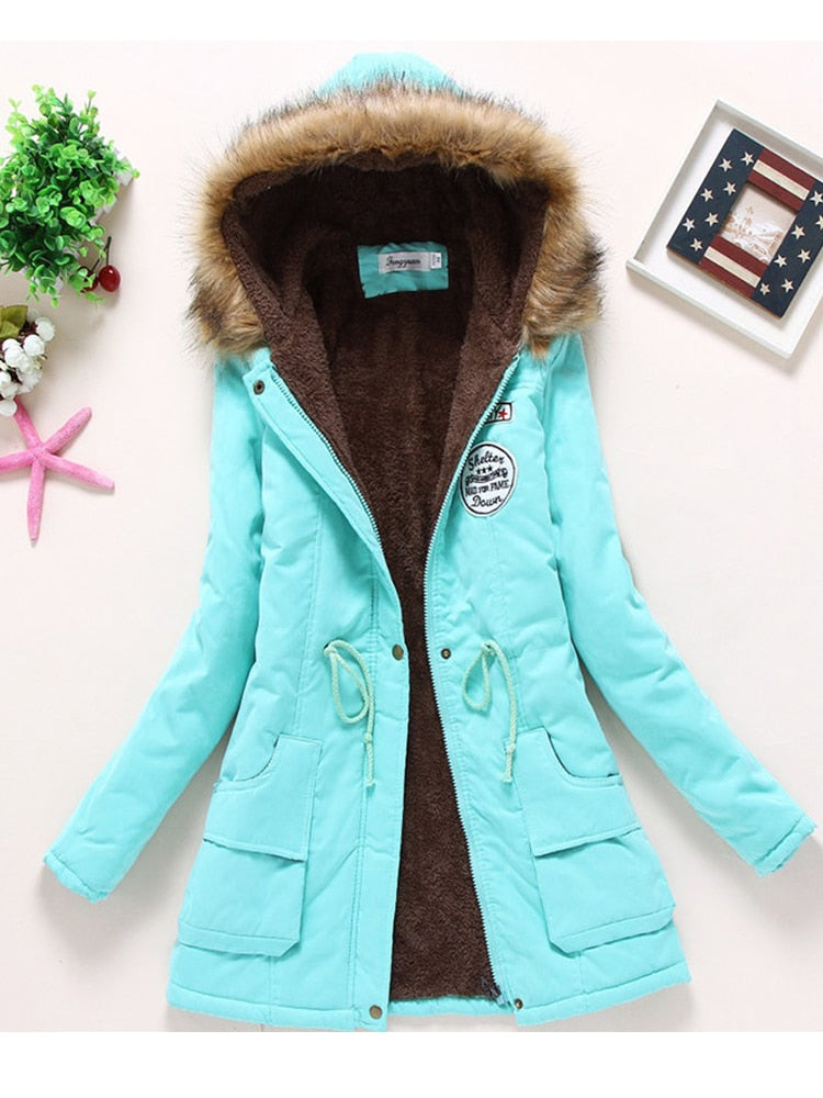 Hooded Wadded Slim Cotton Padded Jacket