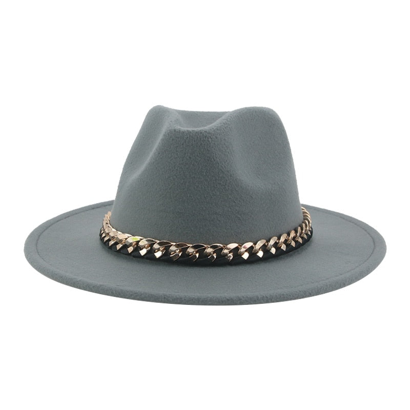 Women's Chain Belt Fedora Hat