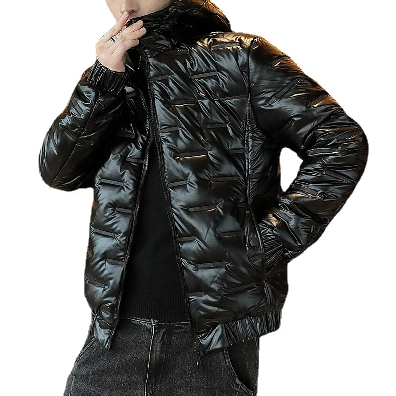 Men's Quilted Shiny Waterproof Down Jackets