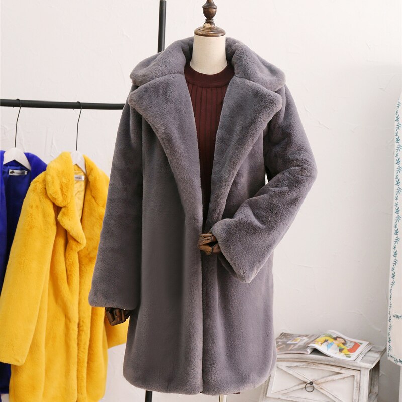 Long Sleeve Faux Fur Coats