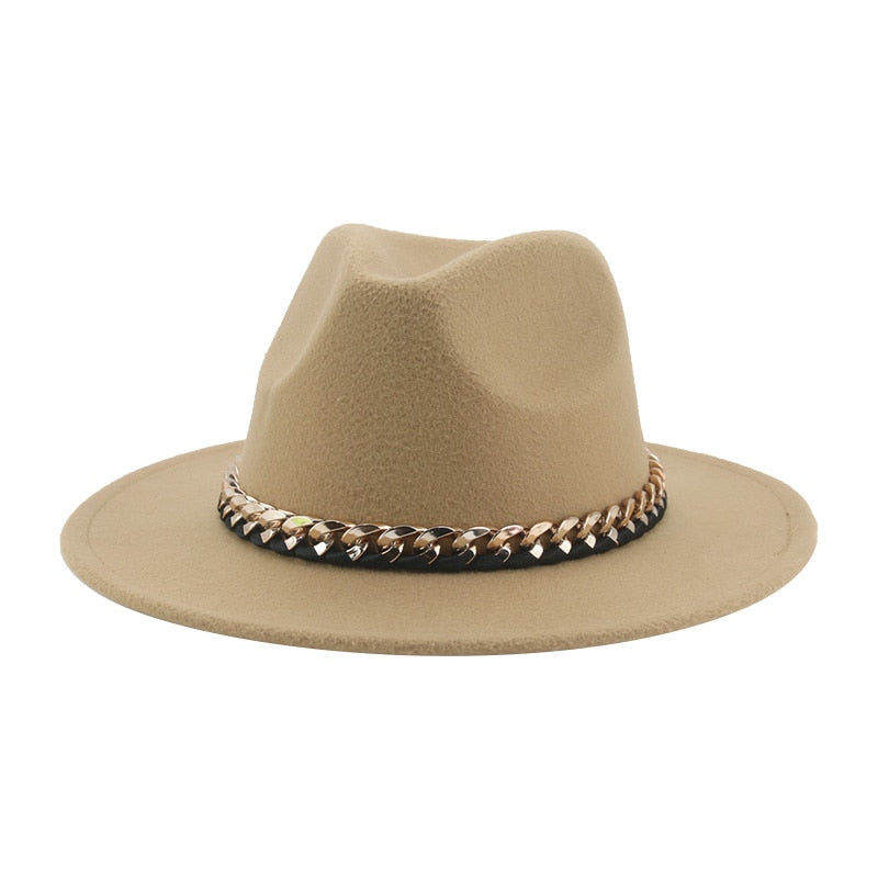 Women's Chain Belt Fedora Hat