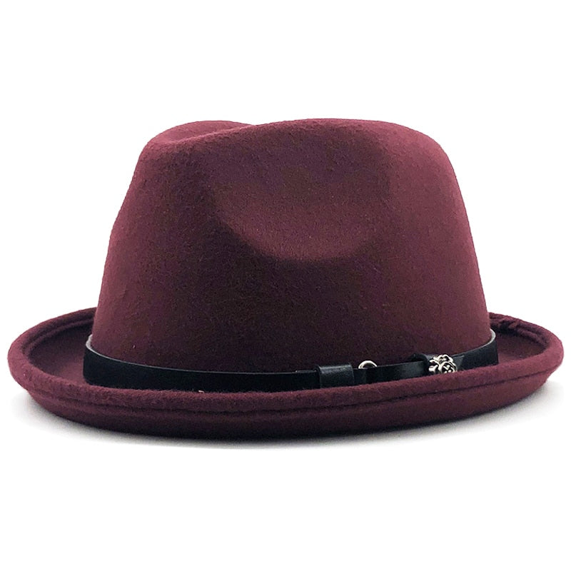 Felt Wool Wide Brim Ribbon Band Fedora Hat