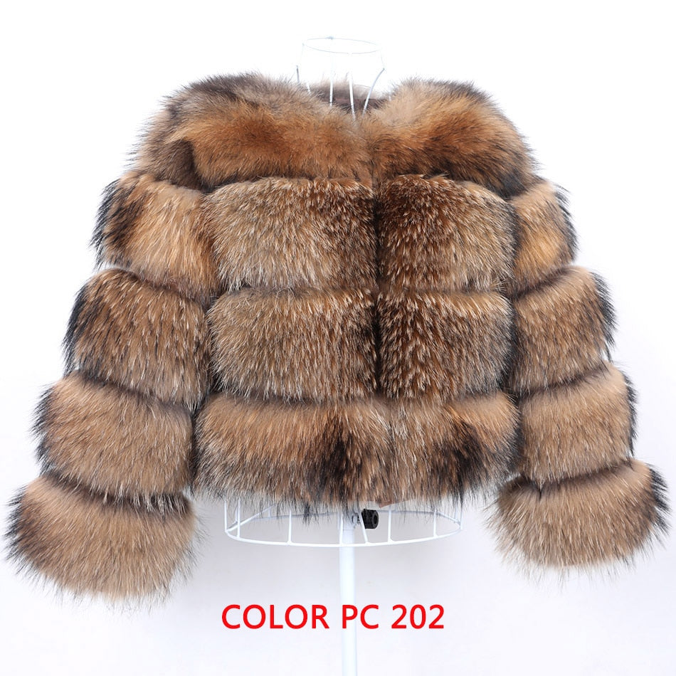 Genuine Ladies Short Real Fox Fur-Vests, Coats & Hooded Jackets