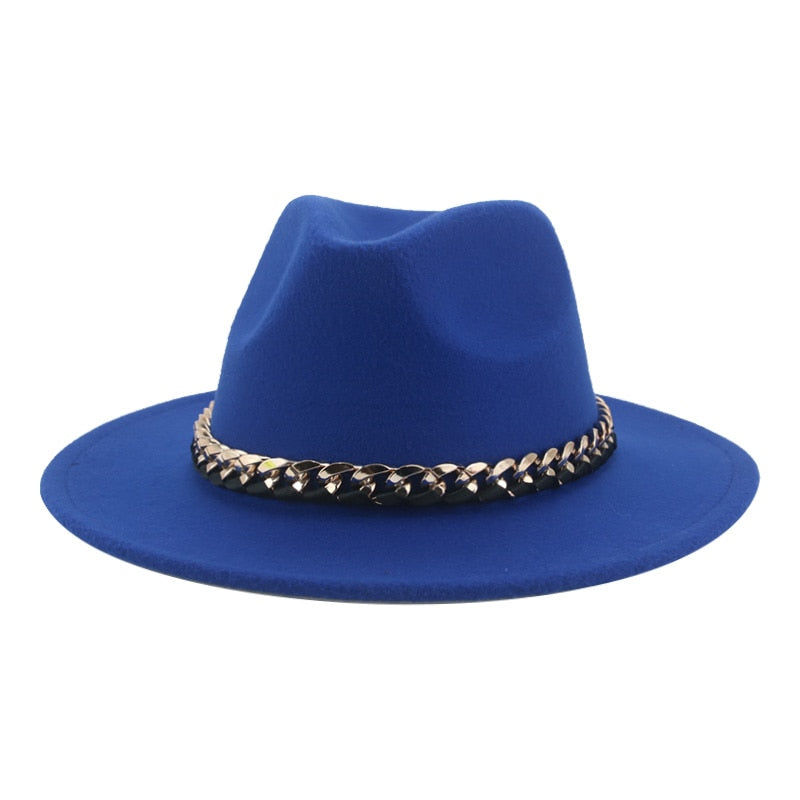 Women's Chain Belt Fedora Hat