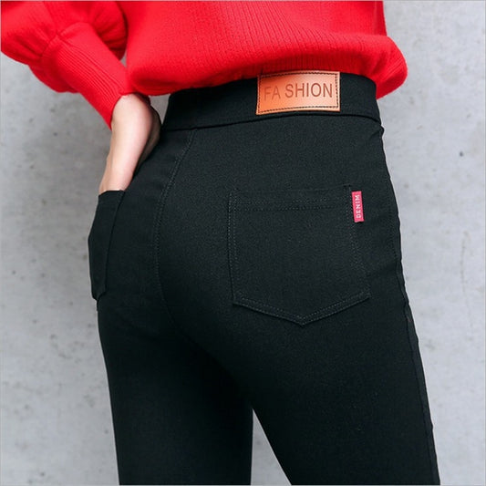 High Stretch Elastic Ankle Length Pencil Pants