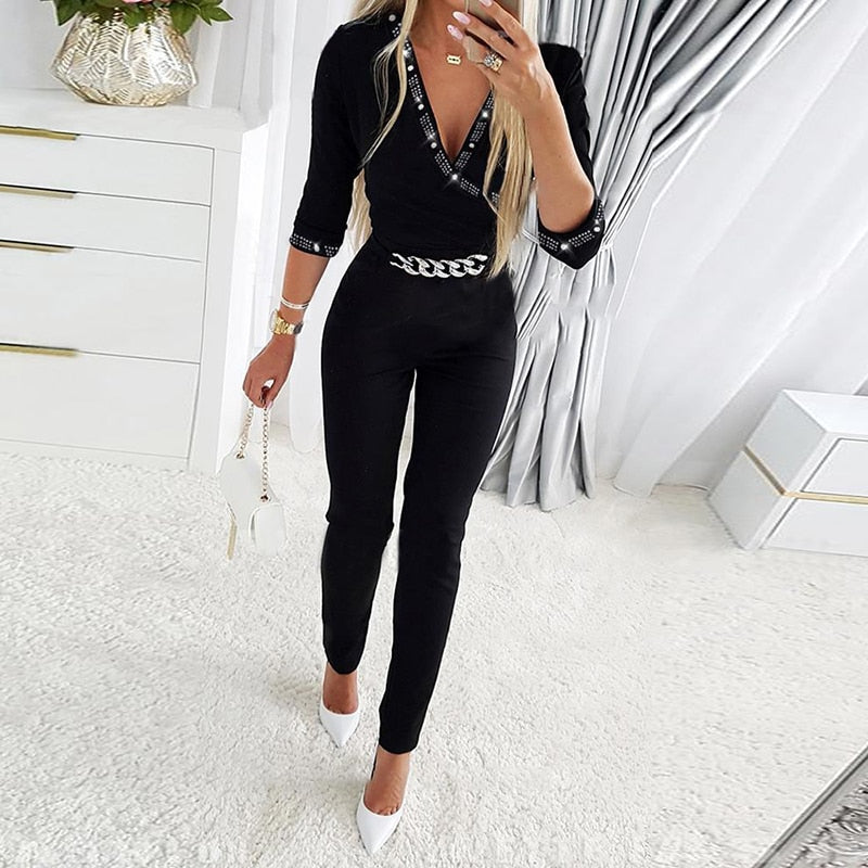 Sequin Patchwork Short Sleeve Slim Bodycon Jumpsuit