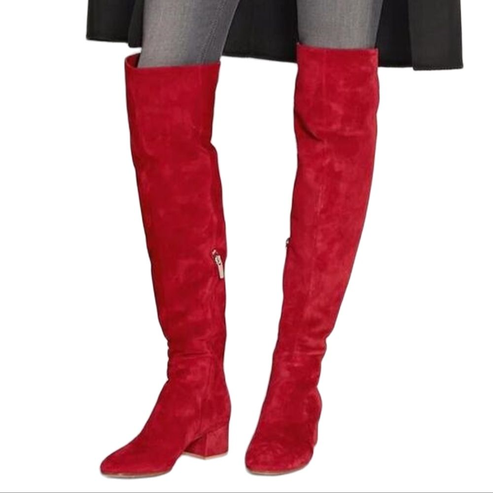 Suede Round Toe Over The Knee Boots