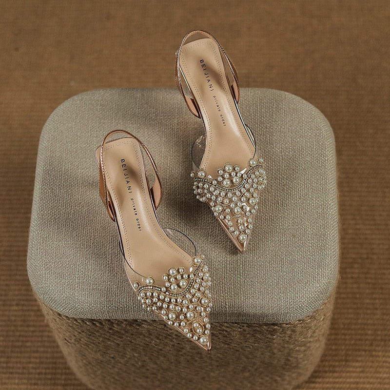 Crystal Elegant Pointed Toe Low Heel Bridal/Wedding/Party Pumps