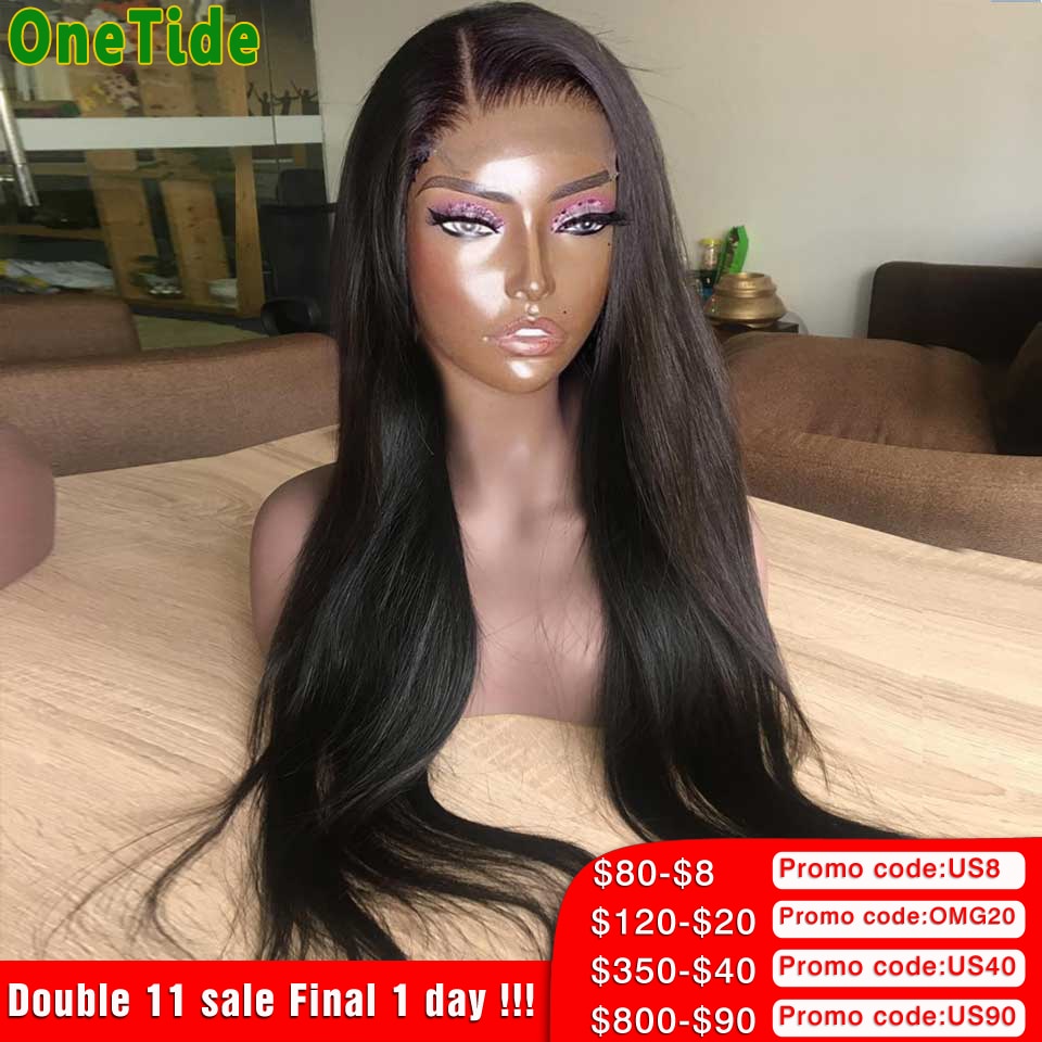 HD Transparent Lacefront 34 Inch Bone Straight Brazilian Human Hair 13x4 Closure Wig