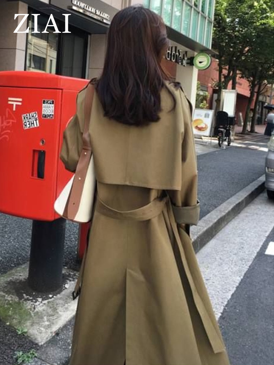 Women's Windbreaker Button Trench Coat