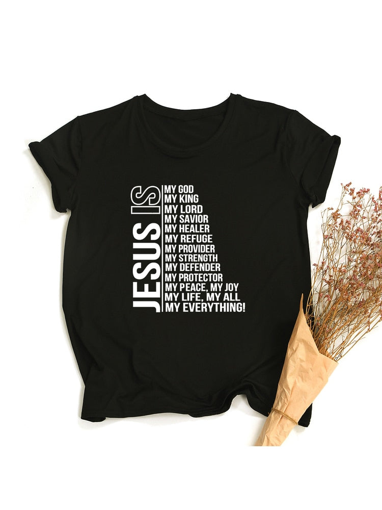 "Jesus Is My God King Everything" Women's Christian T-Shirts