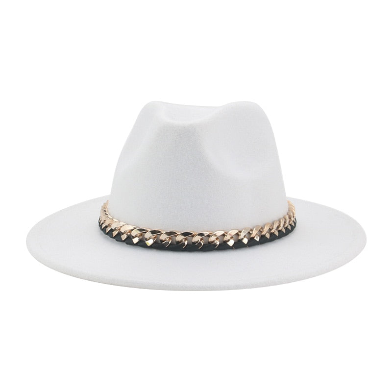 Women's Chain Belt Fedora Hat