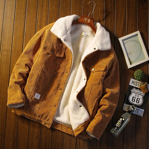 Men's Corduroy Cotton Jacket to 5XL