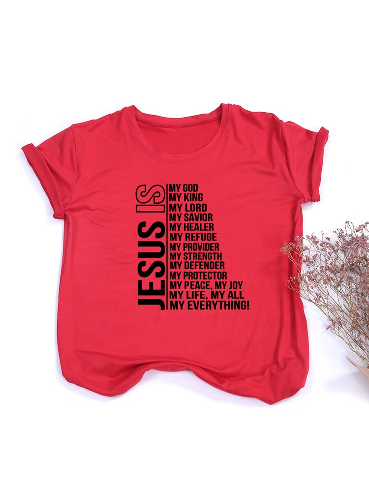 "Jesus Is My God King Everything" Women's Christian T-Shirts