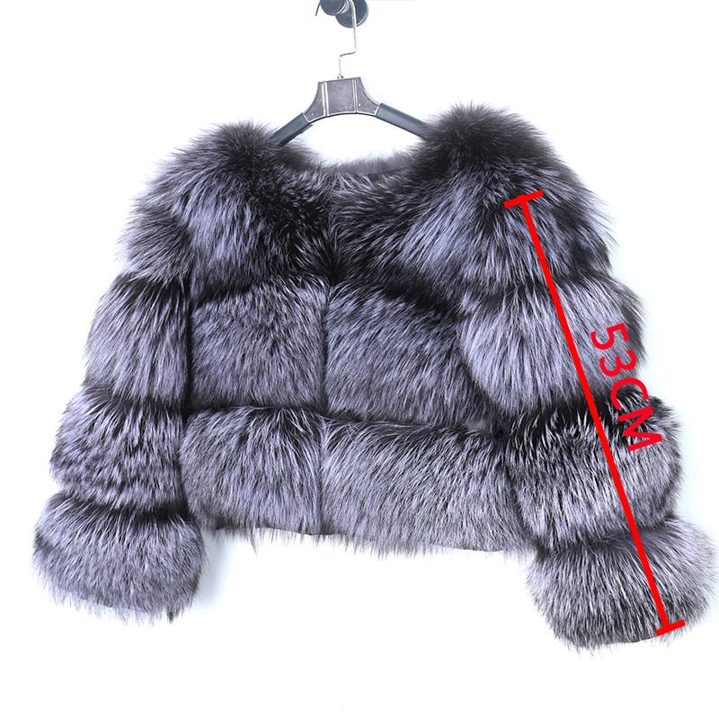 Genuine Ladies Short Real Fox Fur-Vests, Coats & Hooded Jackets