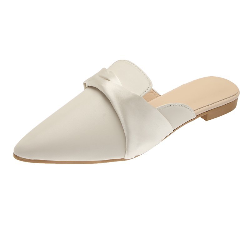 Low Heel Mule Pointed-Toe Slip On Flat Shoes