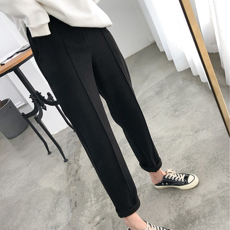 Pleated Knitted Women's Pencil Trouser Office Pants to 4X