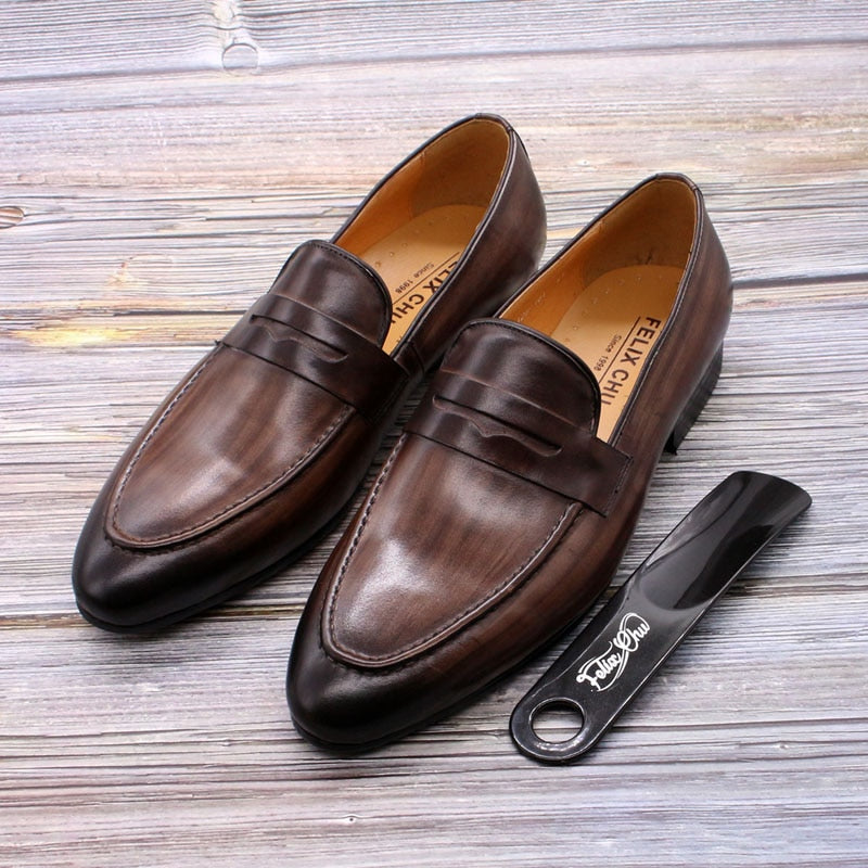 Men's Penny Loafer Genuine Leather Dress Shoes