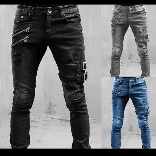 Men's High Waist Skinny Designer Jeans