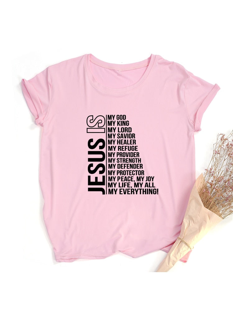 "Jesus Is My God King Everything" Women's Christian T-Shirts