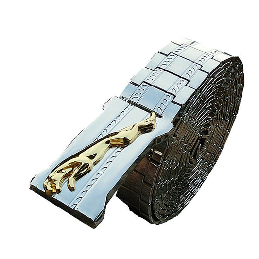 Panther Buckle Men's Stainless steel Belt Punk style self-defense metal waistband Z  G Cheetah Buckle Belt