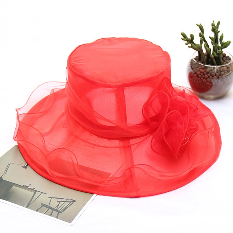 Ladies Wide Brim Bow Church Derby Hat