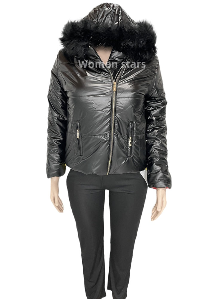 Hooded Puffer Down Women's Jacket Plus Size to 4X