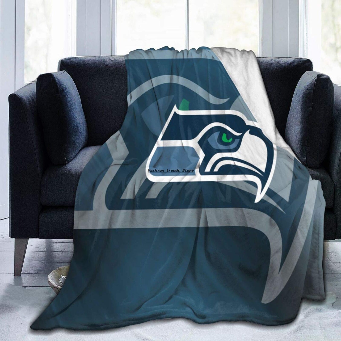 Seattle Seahawks Flannel Fleece Bed Blankets Lightweight Throw Blanket