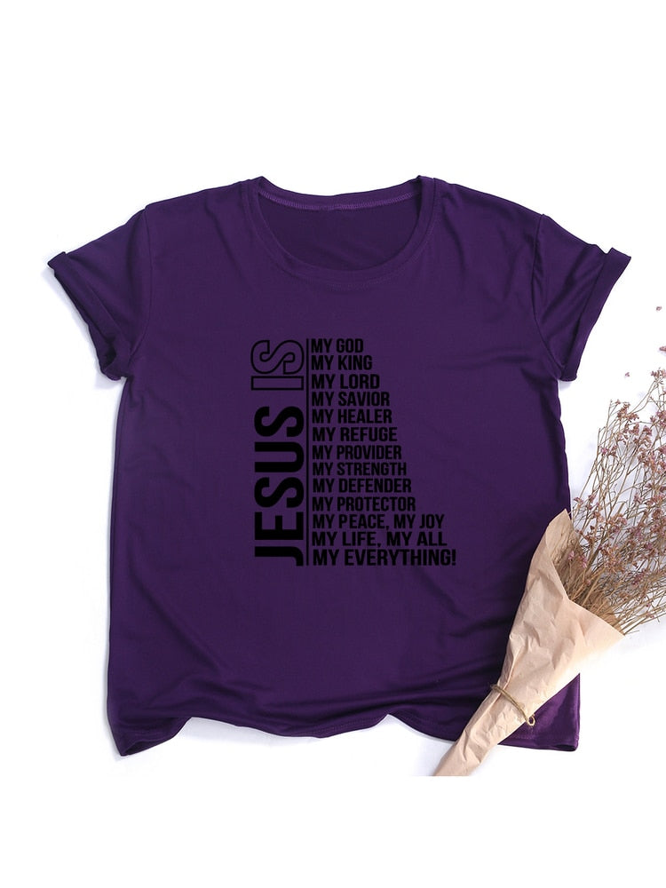 "Jesus Is My God King Everything" Women's Christian T-Shirts